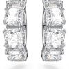 Swarovski Matrix Clip Earrings Rhodium Plated Crystals