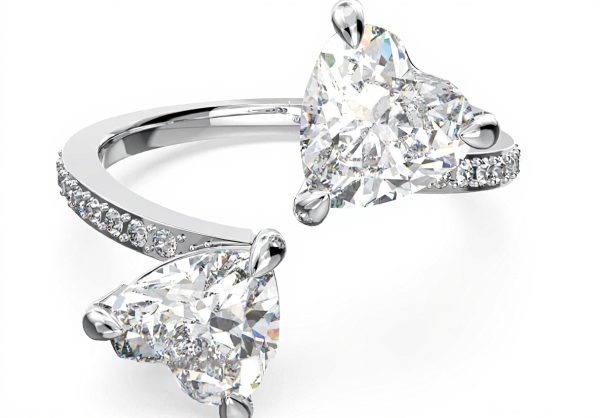 Anello Swarovski Mesmera bague cuori rodiato donna