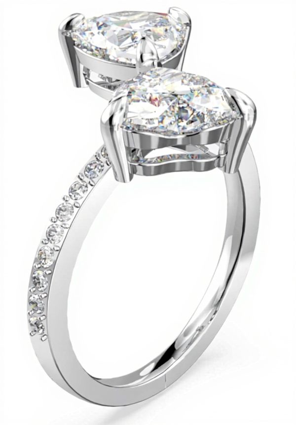 Anello Swarovski Mesmera bague cuori rodiato donna