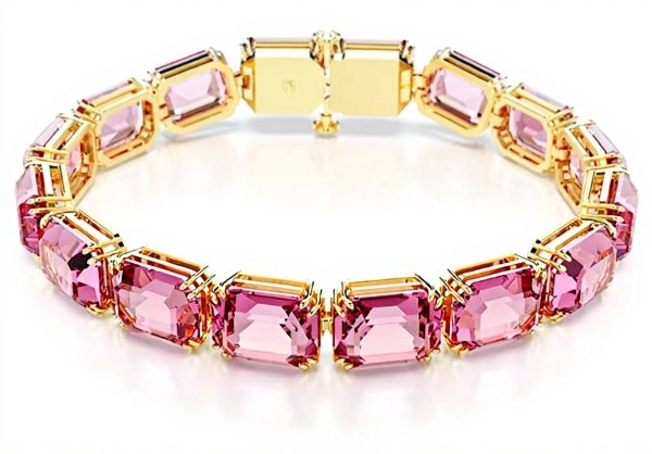 Swarovski Millenia Tennis Bracelet Gold Crystal Jewelry