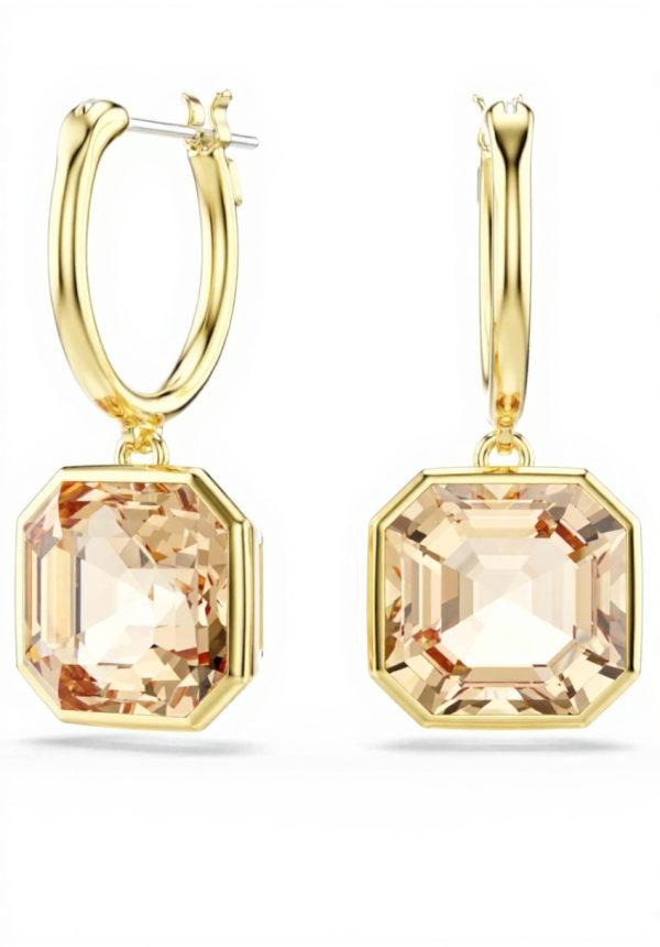 Swarovski Millenia Gold Drop Earrings Caramel Crystal