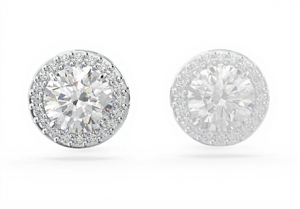 Swarovski Constella Earrings Round Cut Pave White Rhodium