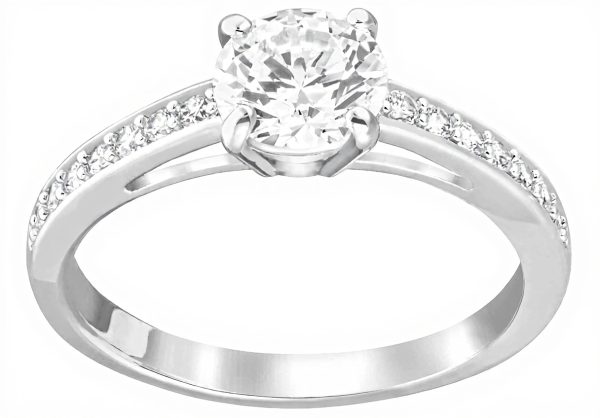 Swarovski Stilla Attract Ring Rhodium Plated Pave White