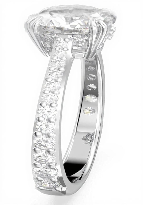 Swarovski Stilla Cocktail Ring White Pave Women Jewelry