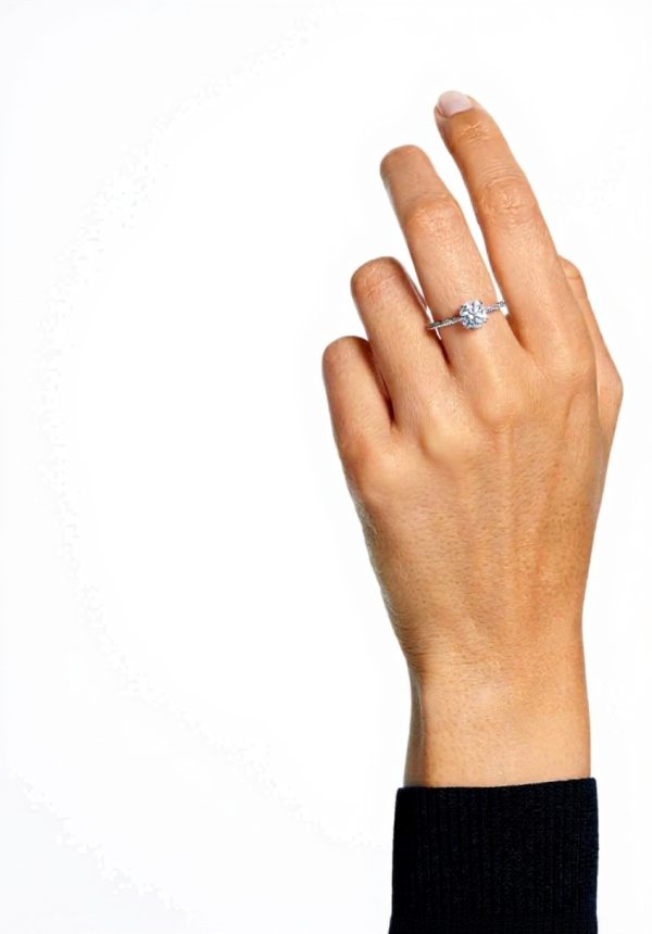 Swarovski Stilla Cocktail Ring White Pave Women Jewelry