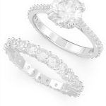 Anelli Swarovski Stilla set 2 pezzi rodio bianco donna