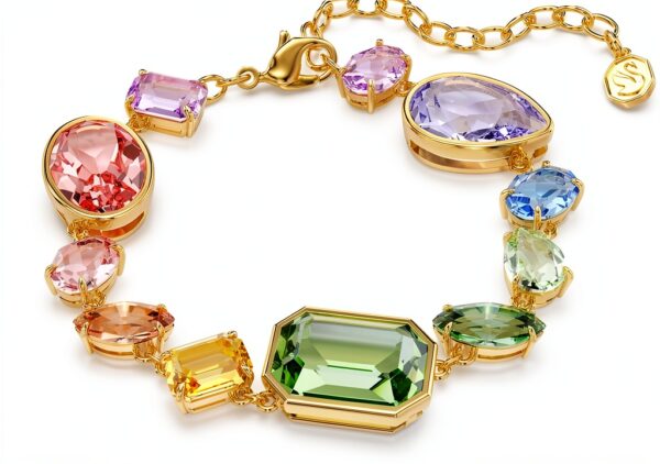 Bracciale Swarovski Donna Cristalli Oro Design Asimmetrico-0