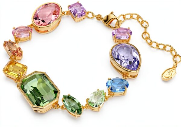 Bracciale Swarovski Donna Cristalli Oro Design Asimmetrico-1