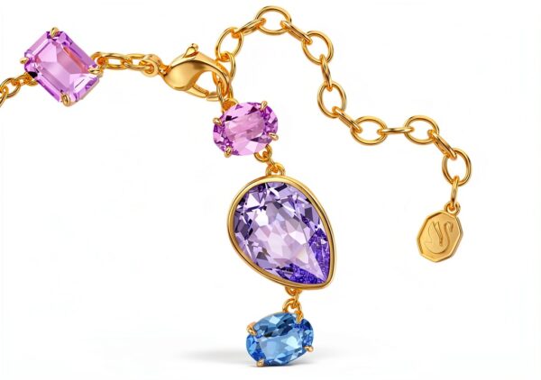 Bracciale Swarovski Donna Cristalli Oro Design Asimmetrico-2