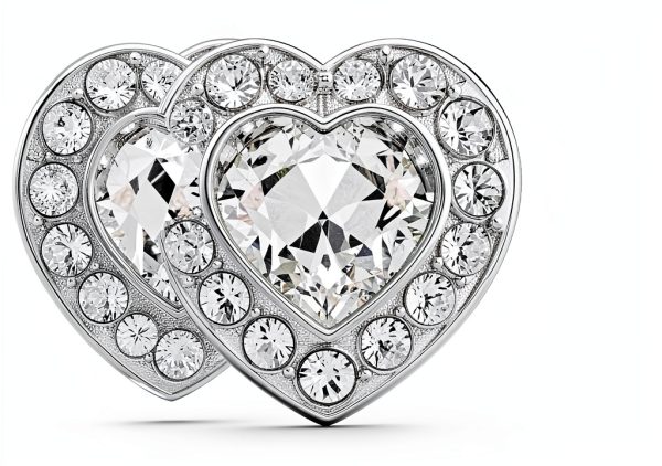 Orecchini Swarovski Cuore Cristallo Rodio Donna Gioielli