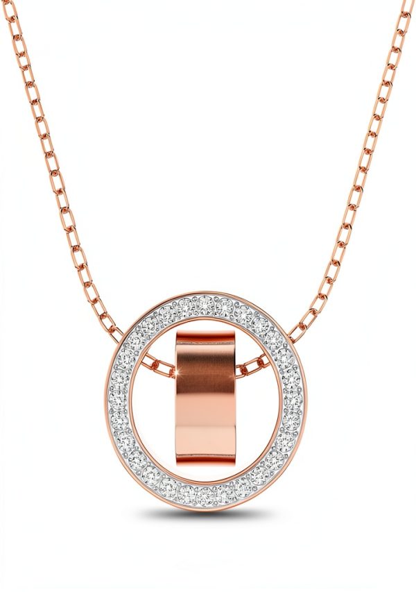 Collana Swarovski Dextera cristalli pavé cerchio oro rosa