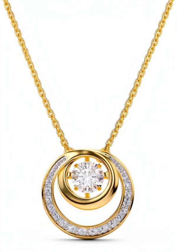 Collana Hyperbola Swarovski oro cristalli design circolare-0