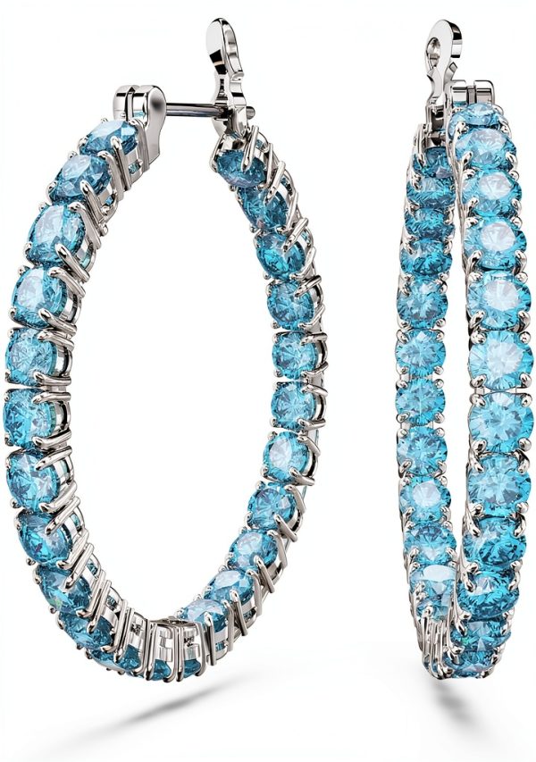 Swarovski Orecchini Matrix Collezione Cerchio Rodio Blu