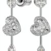 Orecchini Swarovski Idyllia Cristalli Cuore Rosa Versatili-1