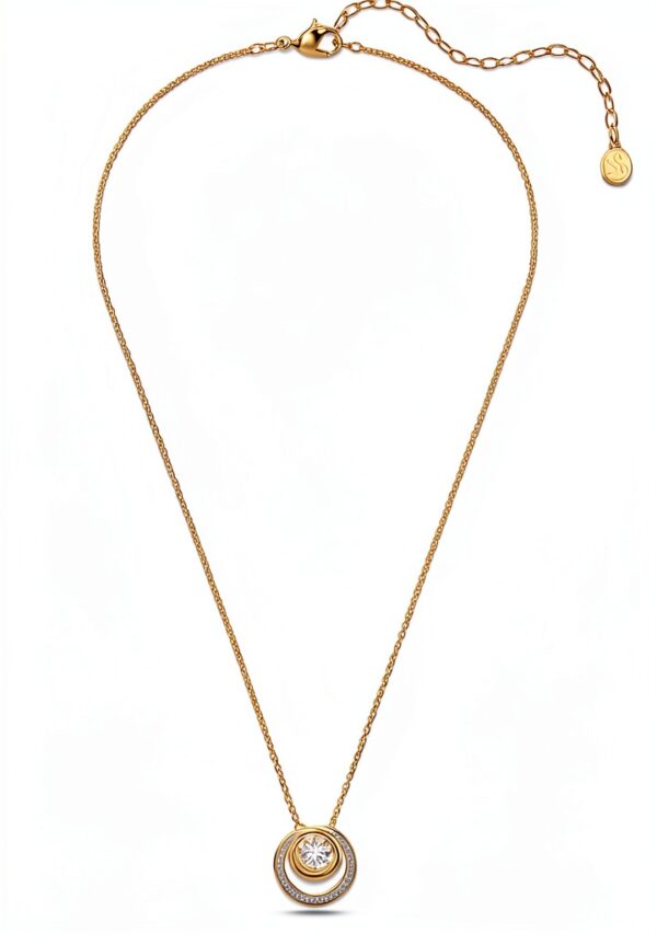 Collana Hyperbola Swarovski oro cristalli design circolare-1