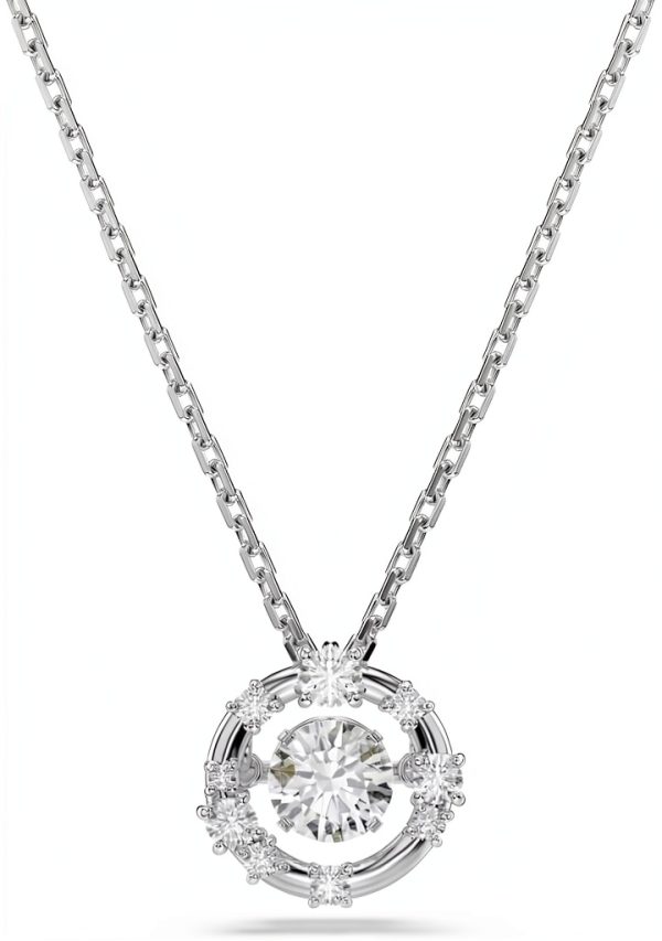 Swarovski Constella Ciondolo Pietra Danzante Bianco Rodio