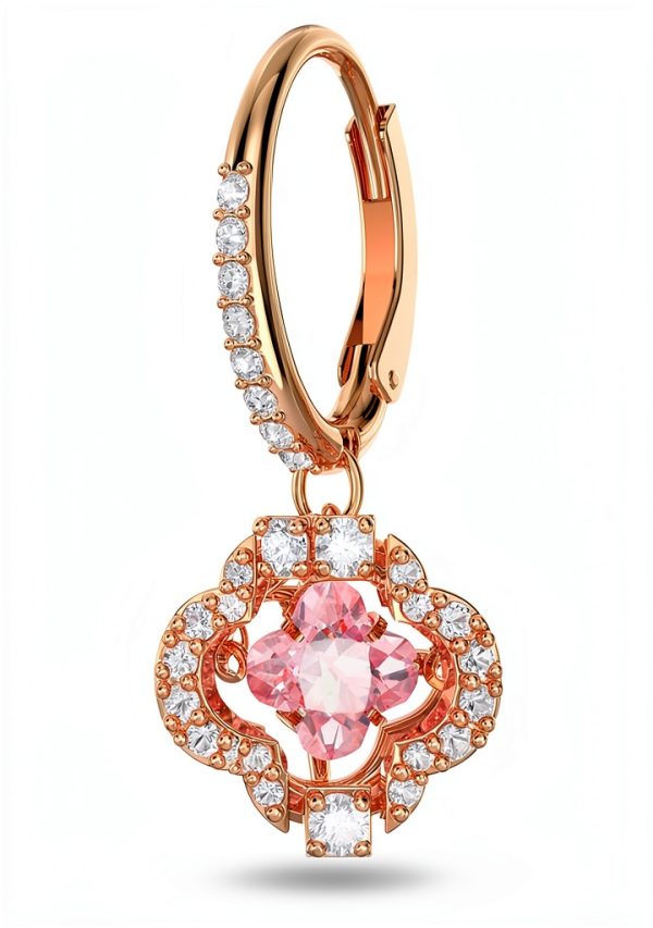 Swarovski Una orecchini pendenti cristalli rosa oro rosa