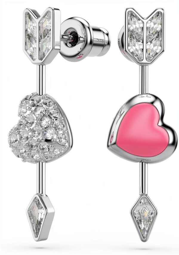 Orecchini Swarovski Idyllia Cristalli Cuore Rosa Versatili-5