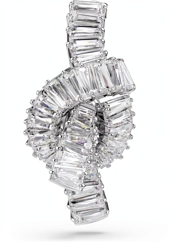 Swarovski Matrix Pin spilla donna baguette nodo rodio