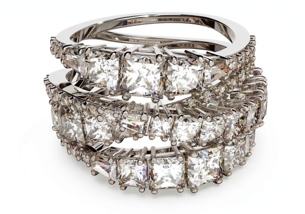 Anello Swarovski Hyperbola spirale bianco donna gioielli