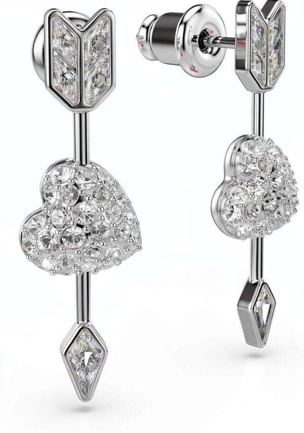 Orecchini Swarovski Idyllia Cristalli Cuore Rosa Versatili-2