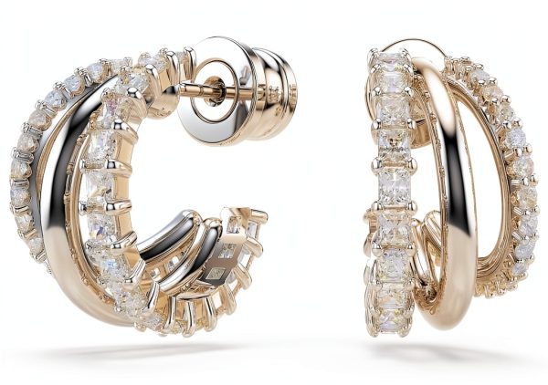 Orecchini Swarovski Hyperbola Donna Zirconia Rodio