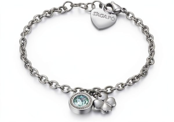 Bracciale Donna SAgapõ Acciaio Cristalli Quadrifoglio Lucky