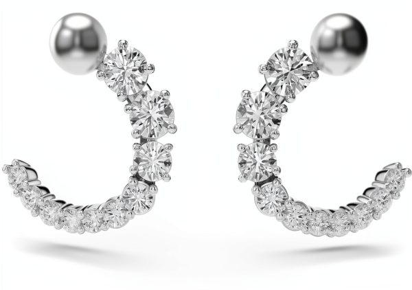 Swarovski Matrix Orecchini Creole Perla Cristallo Donna