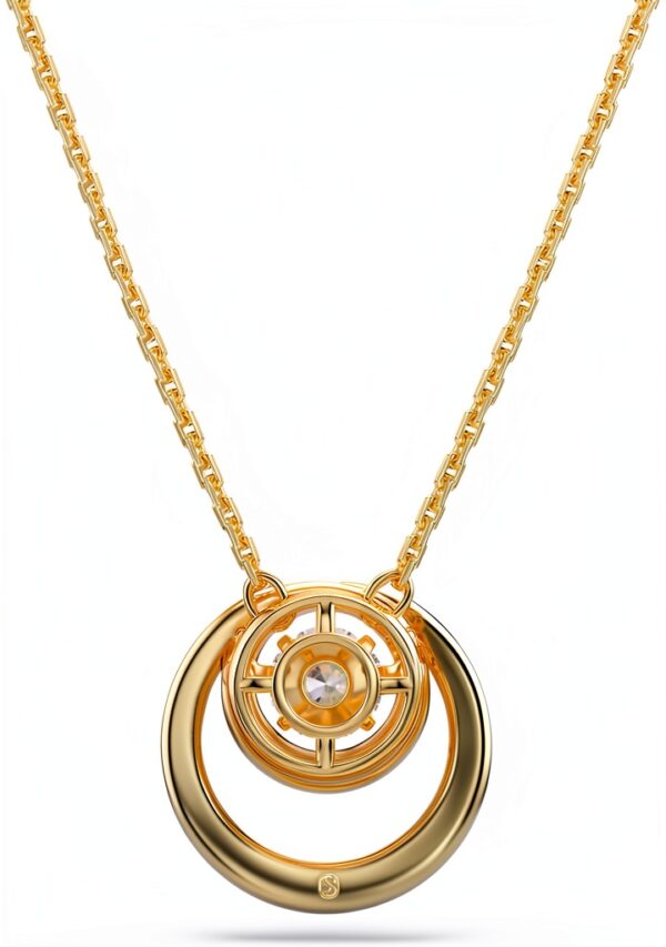 Collana Hyperbola Swarovski oro cristalli design circolare-4