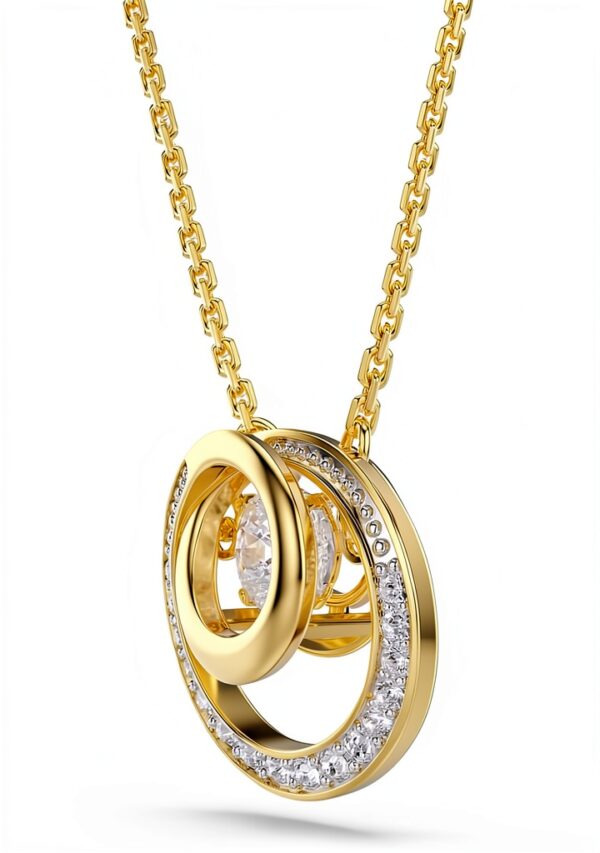 Collana Hyperbola Swarovski oro cristalli design circolare-2