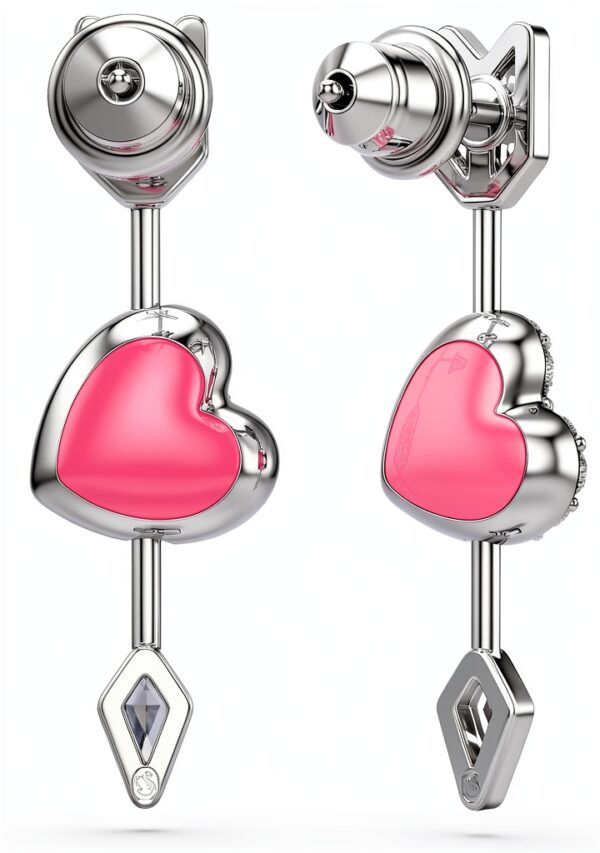 Orecchini Swarovski Idyllia Cristalli Cuore Rosa Versatili-3