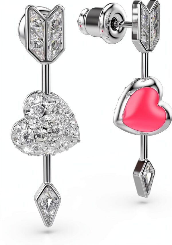 Orecchini Swarovski Idyllia Cristalli Cuore Rosa Versatili-4