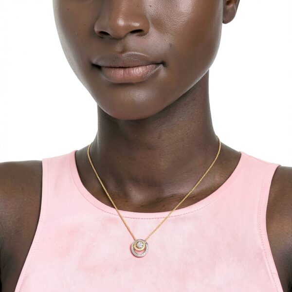 Collana Hyperbola Swarovski oro cristalli design circolare-5