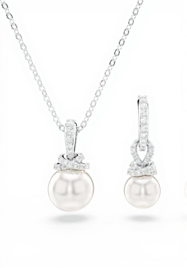 Swarovski Parure Gioielli Originally Set Zirconi Perle