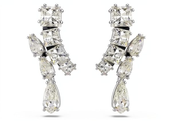 Swarovski Matrix orecchini pendenti zirconia placcati rodio