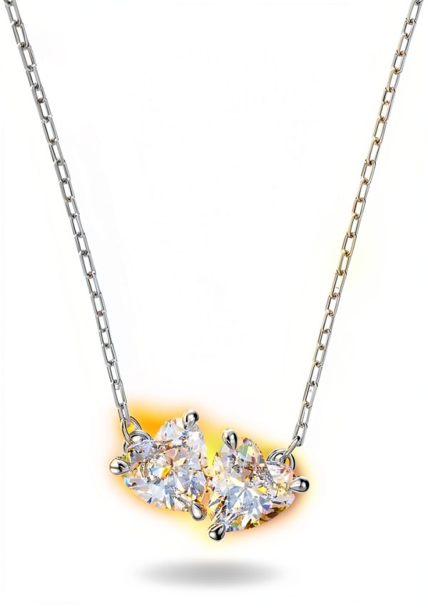Collana Swarovski Mesmera cuori gemelli cristallo bianco