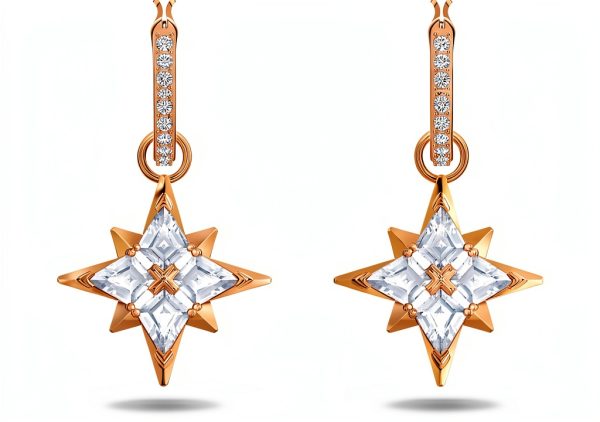 Swarovski Symbolica orecchini pendenti oro rosa stelle