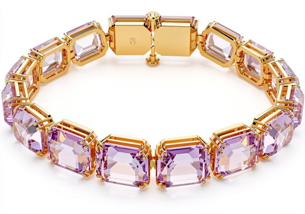 Swarovski Millenia Bracciale Cristalli Viola Oro Donna